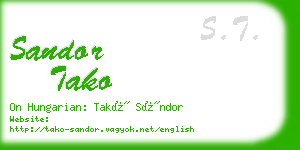 sandor tako business card